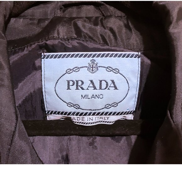 Prada Trench Coat Short Rare Navy Jacket EUC - Picture 6 of 10